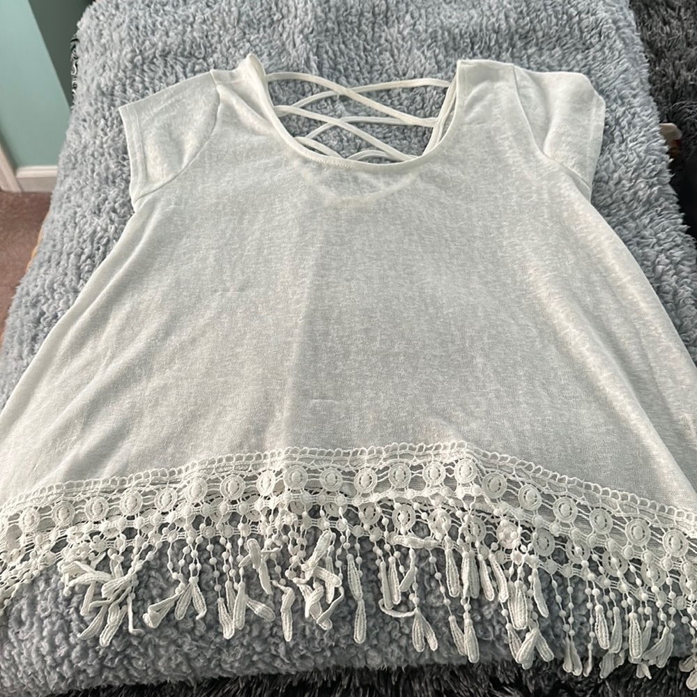 White Blouse with Designs